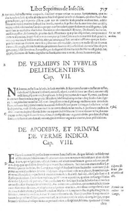 De Vermibus in Tubulis Delitescentibus. Cap. VII.