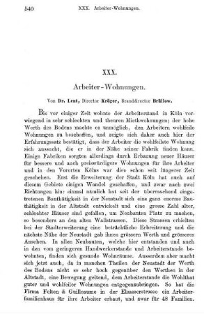 XXX. Arbeiter-Wohnungen.