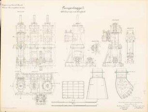 Pumpenbagger I der Wasserbauinspektion, Emden: Schlickpumpe und Saugkorb: Schnitte 1:20, 1:10