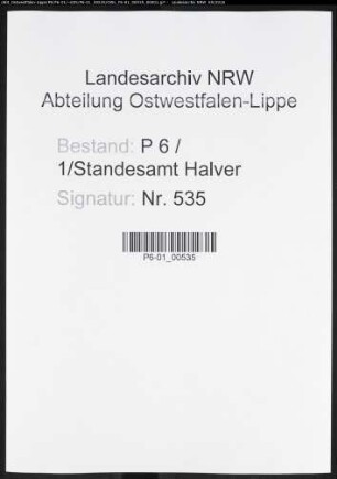 Sterberegister Standesamt Halver