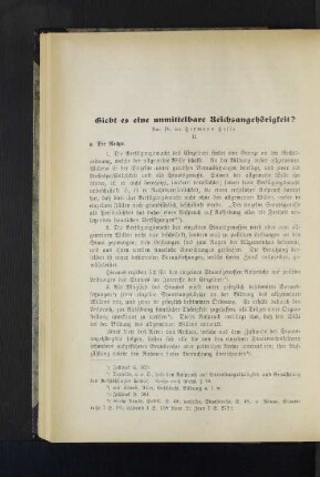 Giebt es eine unmittelbare Reichsangehörigkeit?