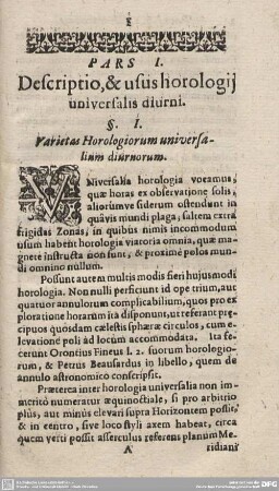 §. I. Varietas Horologiorum universalium diurnorum.
