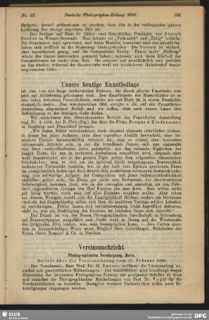 Unsere heutige Kunstbeilage