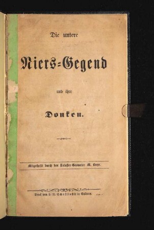 Die untere Niers-Gegend und ihre Donken
