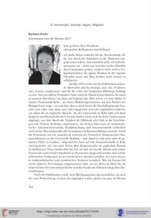 Antrittsrede vom 28. Oktober 2017