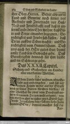 Das XXXII. Capitel. Schutz und Sicherheit im Lande, eine unerkannte Wolthat