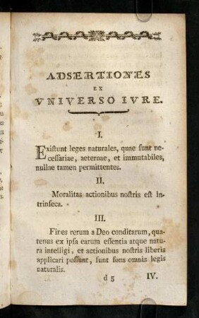 65a-65g, Adsertiones Ex Vniverso Ivre.