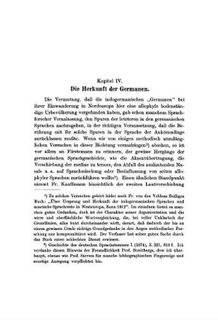 Kapitel IV. Die Herkunft der Germanen.