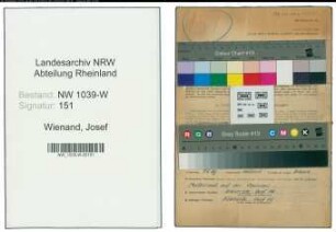 Entnazifizierung Josef Wienand , geb. 18.01.1895 (Lehrer)