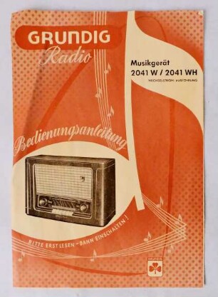 Gebrauchtsanleitung Grundig Musikgerät 2041