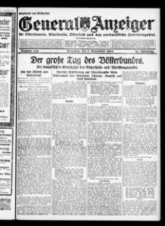 General-Anzeiger für Oberhausen, Sterkrade, Osterfeld und das nordwestliche Industriegebiet. 1921-1930