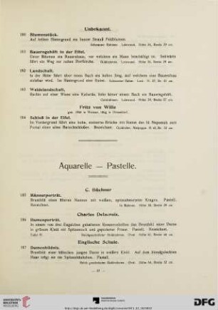 Aquarelle-Pastelle (Nr. 185-203)