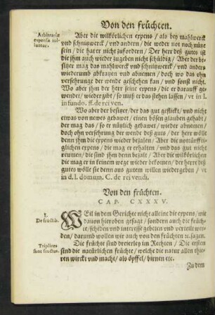 Von den früchten. Cap. CXXXV.