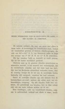 Hoofdstuk II. Eenige opmerkingen over de gesteldheid des lands. - Het planten- en dierenrijk
