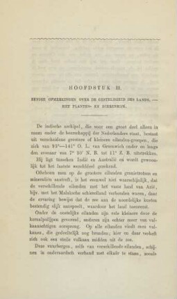 Hoofdstuk II. Eenige opmerkingen over de gesteldheid des lands. - Het planten- en dierenrijk