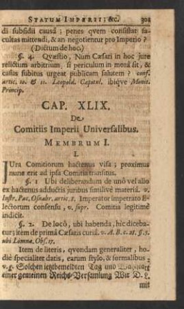 Cap. XLIX. De Comitiis Imperii Universalibus.