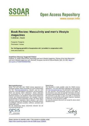 Book Review: Masculinity and men's lifestyle magazines