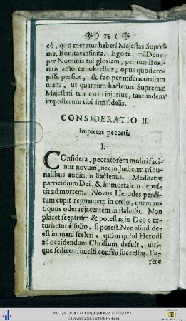 Consideratio II. Impietas Peccati.