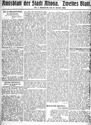 Nummer 3. Zweites Blatt. : Sonnabend, den 16. Januar 1926