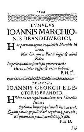Tvmvlvs Ioannis Marchionis Brandebvrgici.