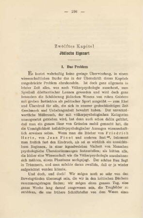 Zwölftes Kapitel Jüdische Eigenart
