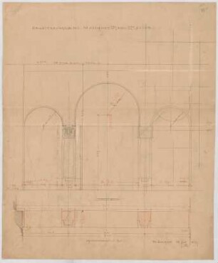 Thiersch, Friedrich von; München; Münchner - Kindl - Keller, Erweiterungsbau - Vestibül (Schnitt)