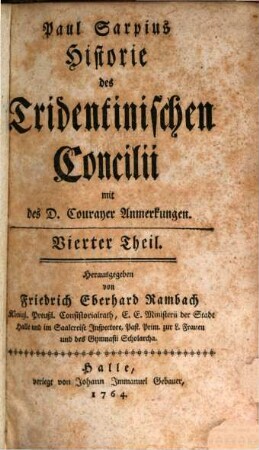 Paul Sarpius Historie des Tridentinischen Concilii, 4