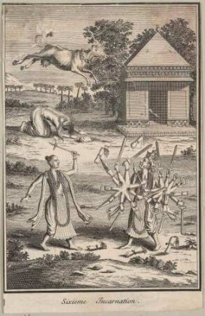 Sixieme Incarnation; Teil von Blatt 5 aus: Cérémonies et coutumes religieuses des peuples idolatres, Vol. I.2