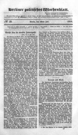 No 29, 19. Juli 1834