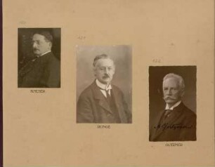 Bl. 24: Fotografien der Mathematiker Adolf Kneser, Carl Runge und August Gutzmer, 1920 - 1922