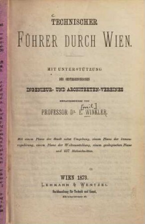 Technischer Führer durch Wien