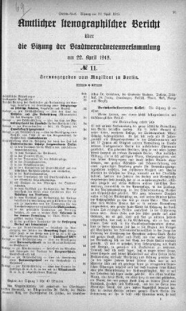 No. 11, 22. April 1915