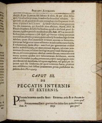 Caput III. De Peccatis Internis Et Externis.