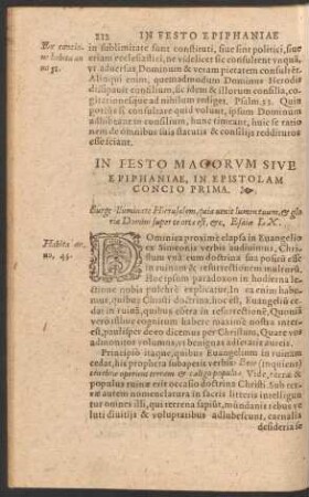 In Festo Magorum Sive Epiphaniae, In Epistolam ...