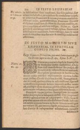 In Festo Magorum Sive Epiphaniae, In Epistolam ...