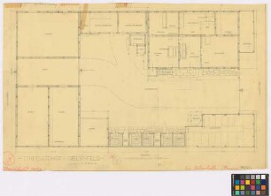 Obernfeld ([Landkreis Duderstadt]): Dreiseithof. - Wohnhaus (Grundriss des Erdgeschosses). - Pferdestall (Grundriss). - Schafstall (Grundriss). - Schweinestall (Grundriss). - Scheune (Grundriss). - Remise (Grundriss). - Gemüsegarten (Aufsicht). - Brunnen (Grundriss)