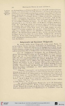 Zeitgenossen und Nachahmer Wedgwood's