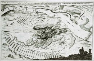 WHK 5 Französisch-Holländischer Krieg von 1672-1678: Abbildung der Belagerung der Festung Philippsburg am Rhein durch die Kaiserlichen Truppen, Mai bis August 1676