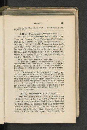 1419. Hanemann (Henrich August).