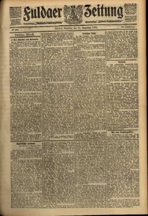 Dritte Ausgabe vom Samstag, den 11. Dezember 1909.