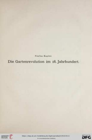 Fünftes Kapitel: Die Gartenrevolution im 18. Jahrhundert