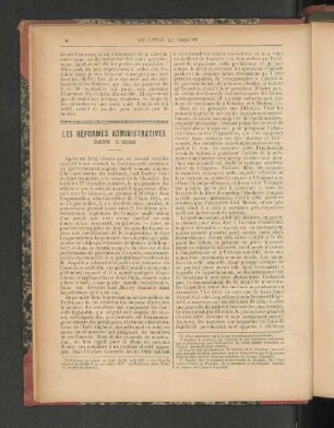 Les Réformes Administratives Dans L'Inde.