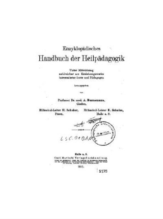 Enzyklopädisches Handbuch der Heilpädagogik