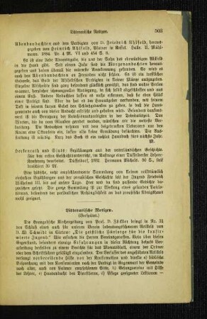 Litterarische Notizen : (verspätet)