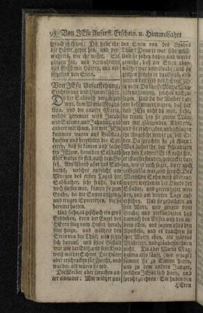Von Jesu Auferstehung, Erscheinung und Himmelfahrt.