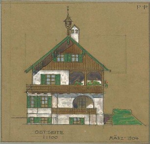 Pfann, Paul; Landhaus Zollinspektor Ed. Glück - Ostseite (Ansicht)