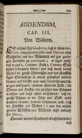 Addendum Cap. III. Von Wäldern