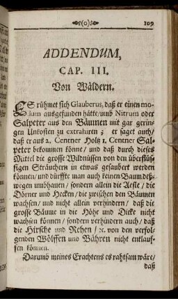 Addendum Cap. III. Von Wäldern
