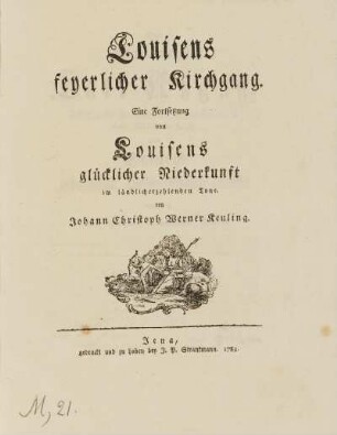 Louisens feyerlicher Kirchgang