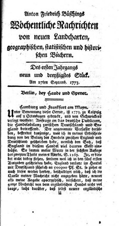 Neun und dreyßigstes Stück